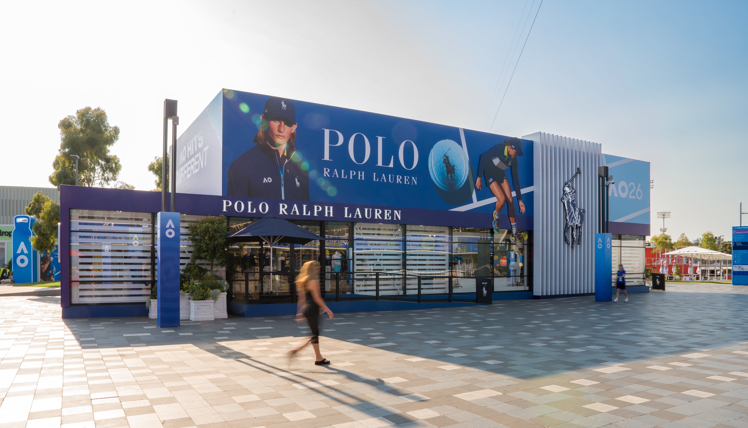 Polo Ralph Lauren marquee exterior with branding at Australian Open