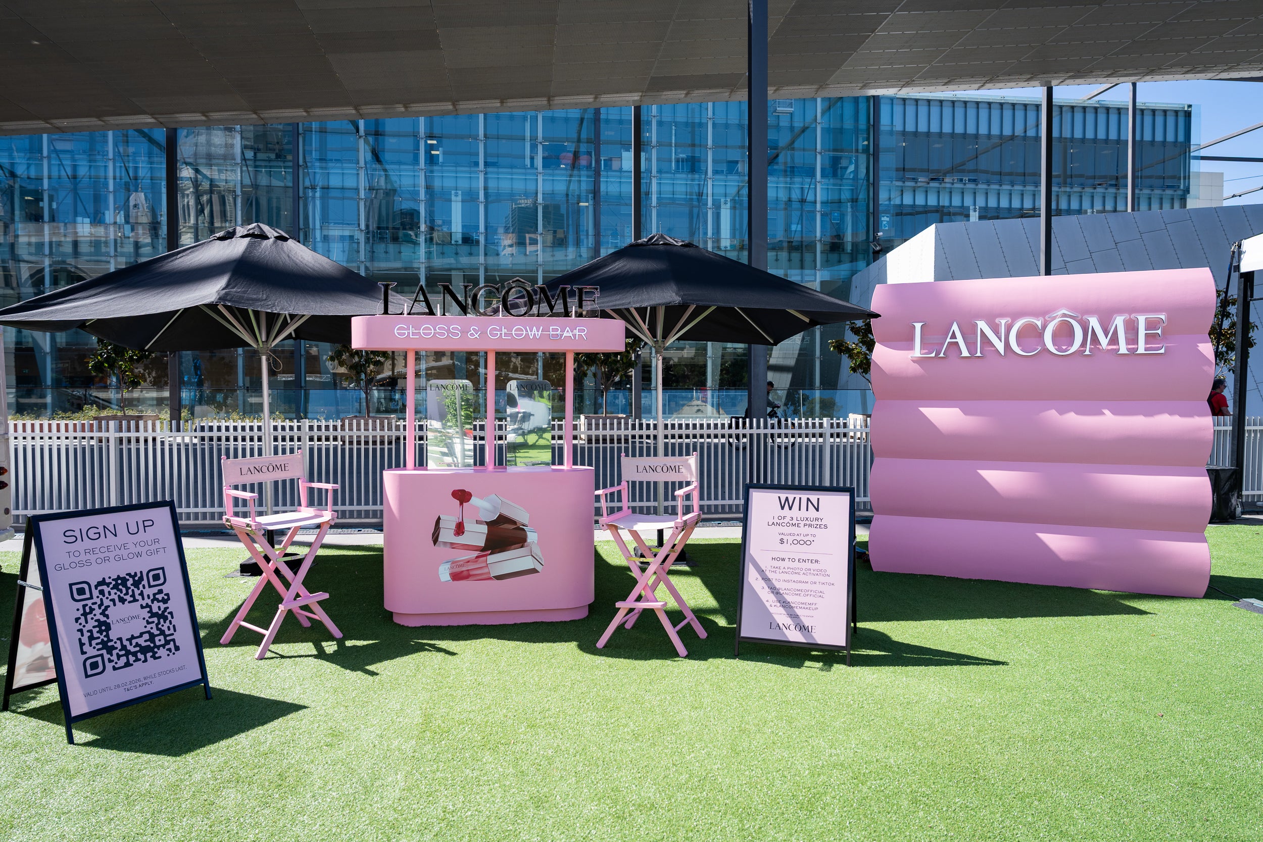 Lancome promotional setup for Melbourne Fashion Festival