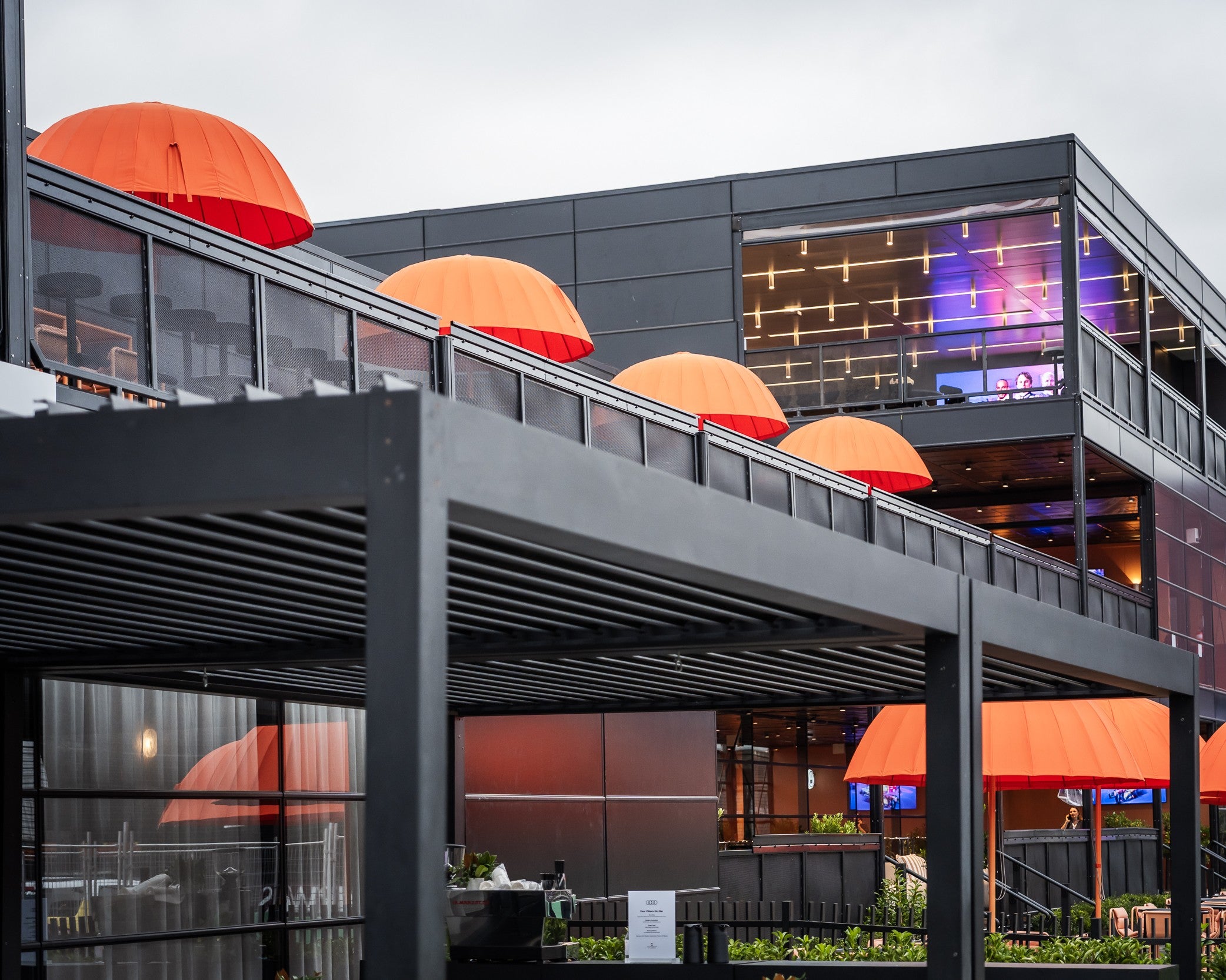 Exterior shot of the Laneway Marquee at Aus GP