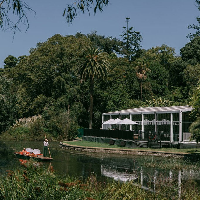 Pond with a boat and an Alto Marquee