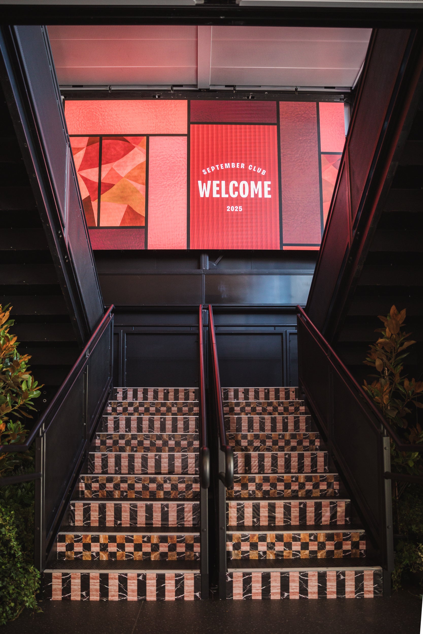 AFL September Club Marquee Stairwell with custom signage