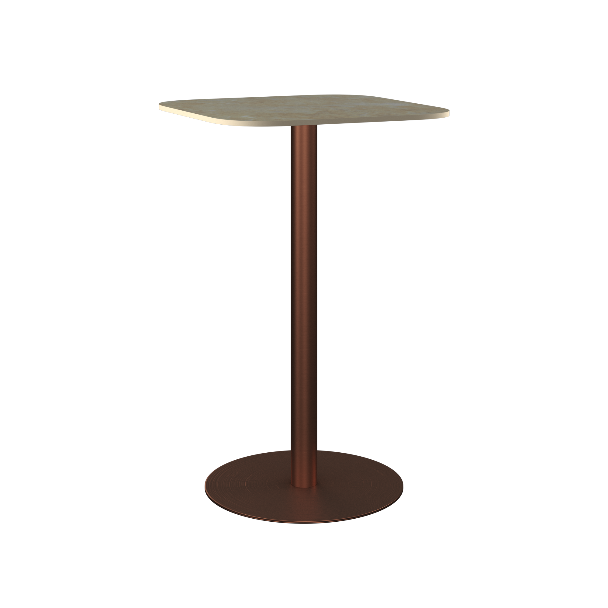Halo Bar Table (60cm Rounded Square) With Rim