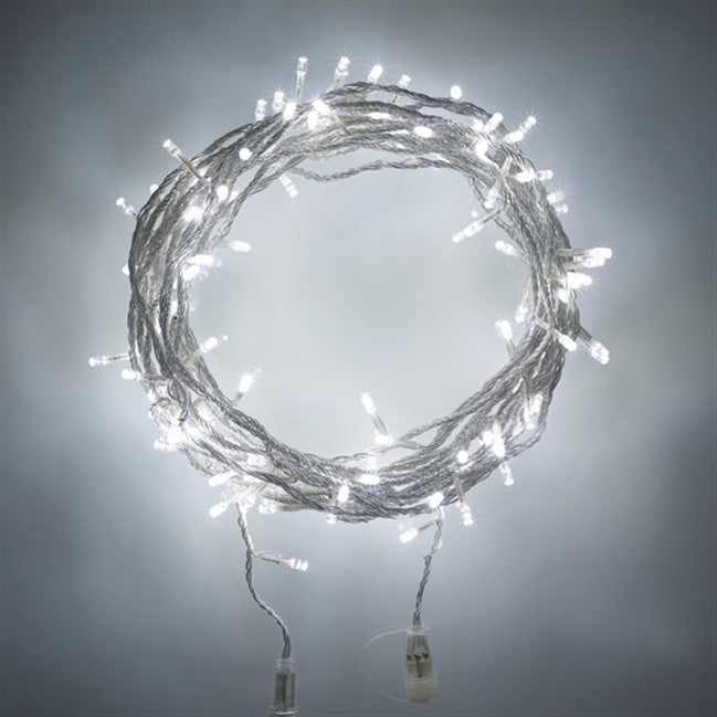 LED Fairy Lights - white wire / white globe (25m)