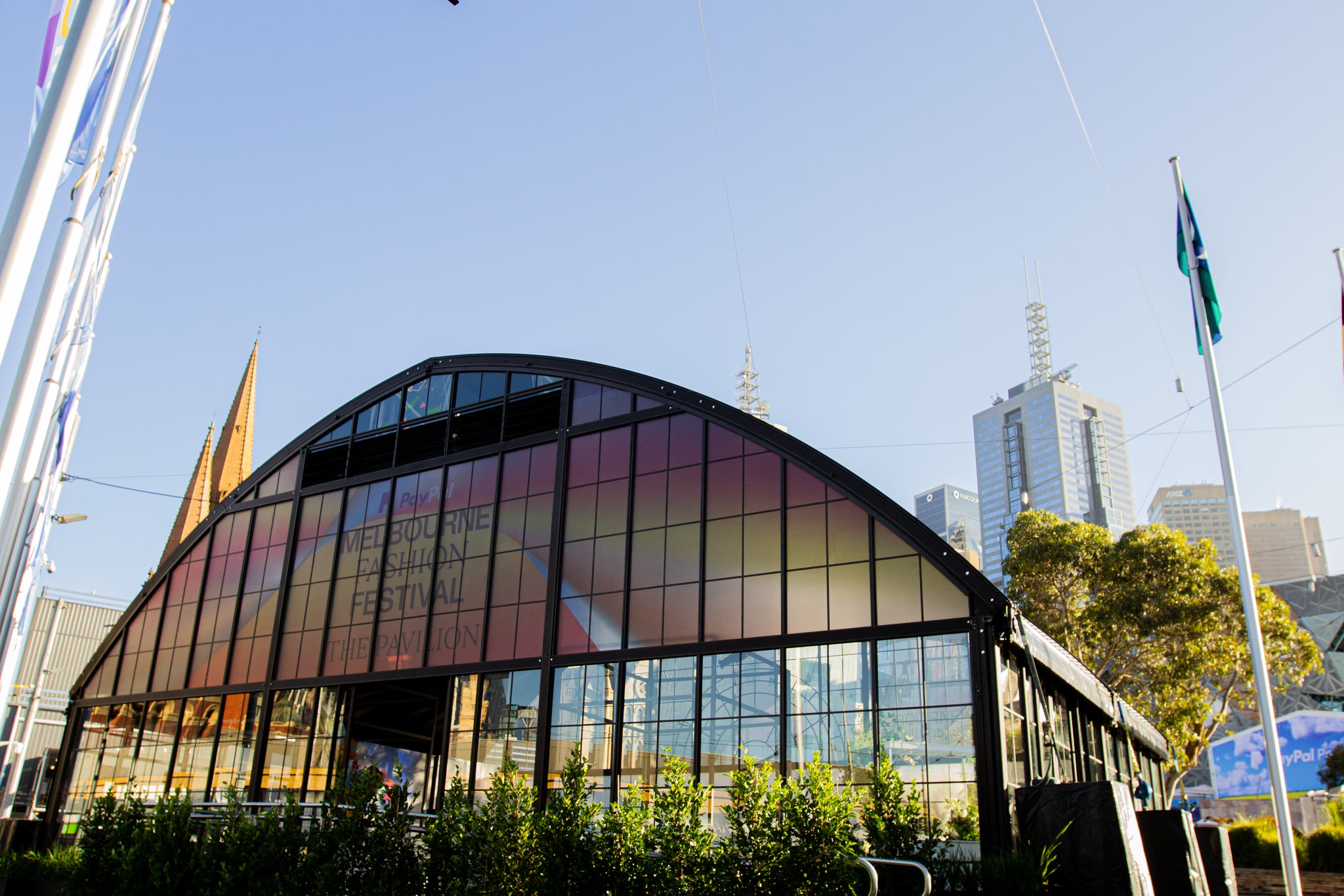 Atrium Marquee with Melbourne Fashion Festival Branding