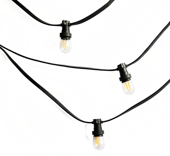 LED Festoons - 10m with small clear globes
