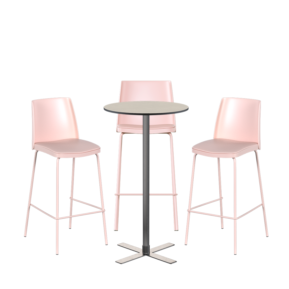 Stainless Plus Bar Table Package - 3 Stools