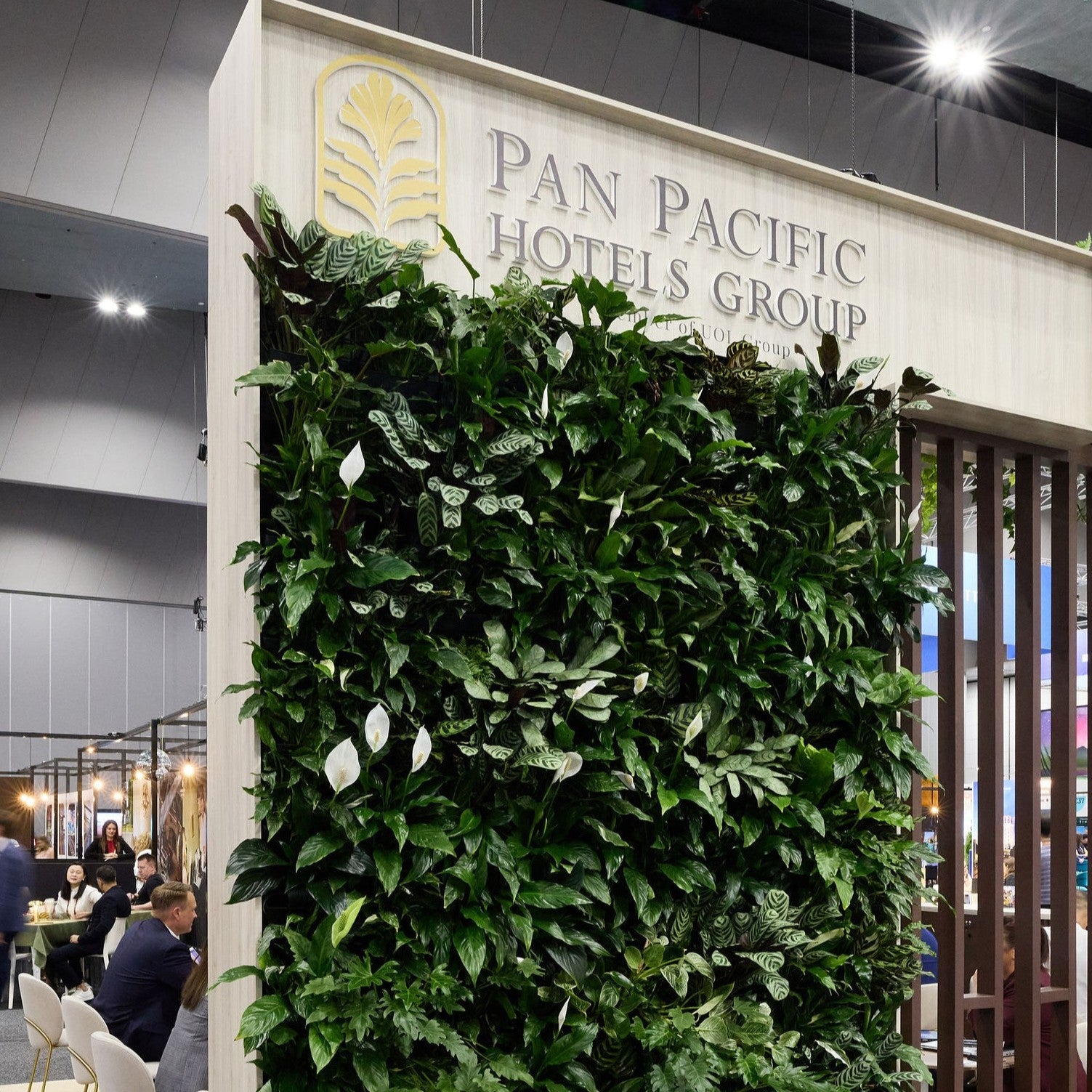 Living wall with Pan Pacific Hotels Group Stand exhibition in the Melbourne Convention and Exhibition Centre