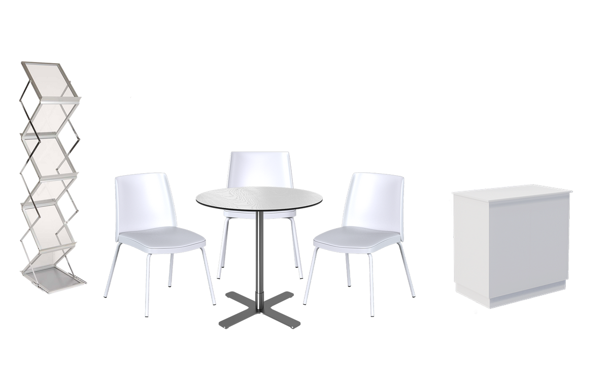 Walk-on Stainless Plus Cafe Table Package w/ Chameleon Cupboard