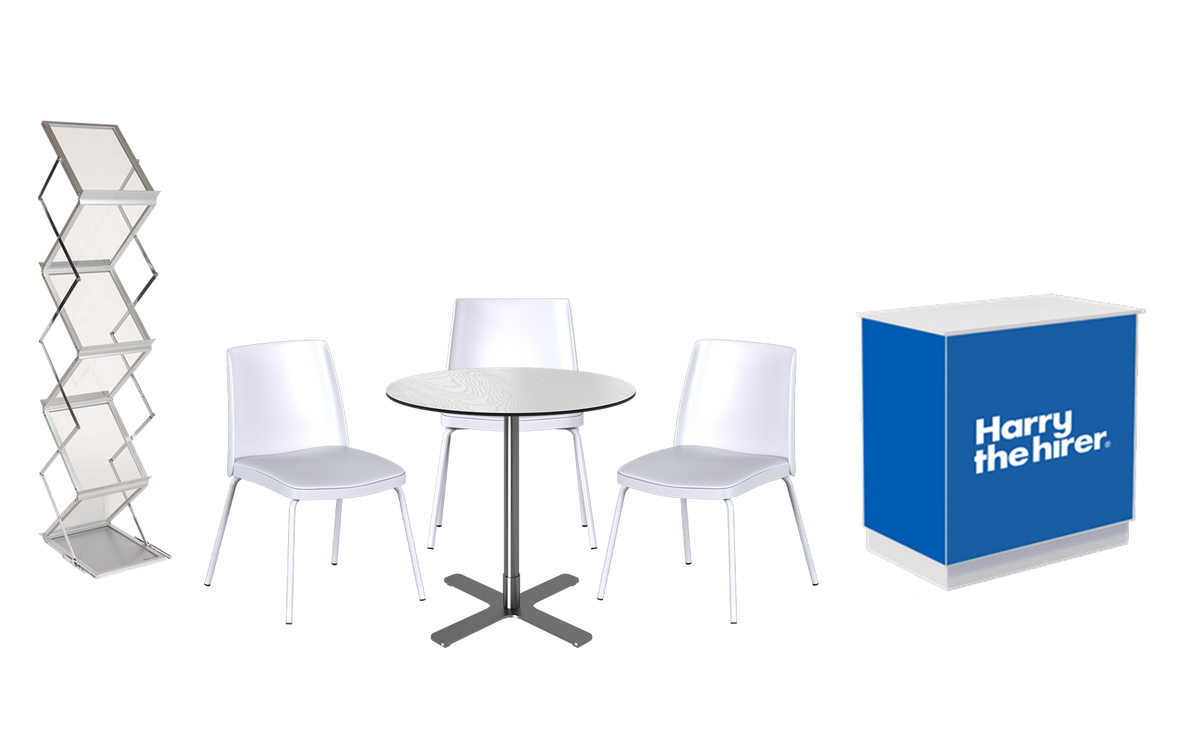 Walk-on Stainless Plus Cafe Table Package w/ Chameleon Cupboard (Full Signage)