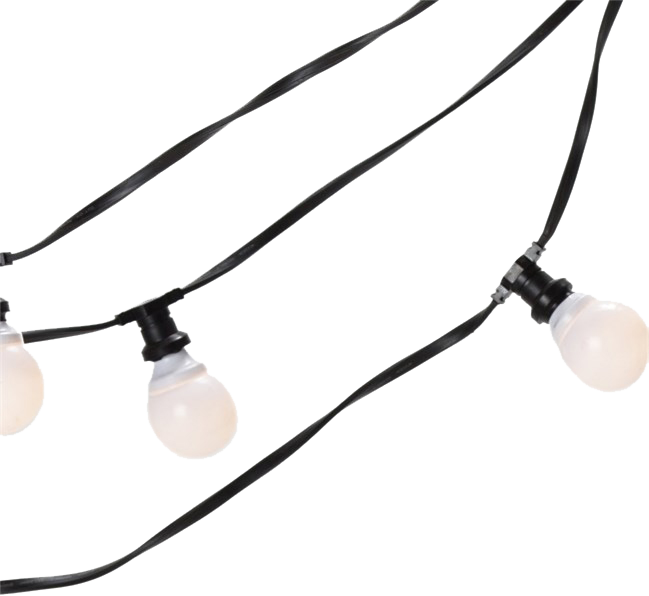 Festoons - 20m with large fancy round frosted globes