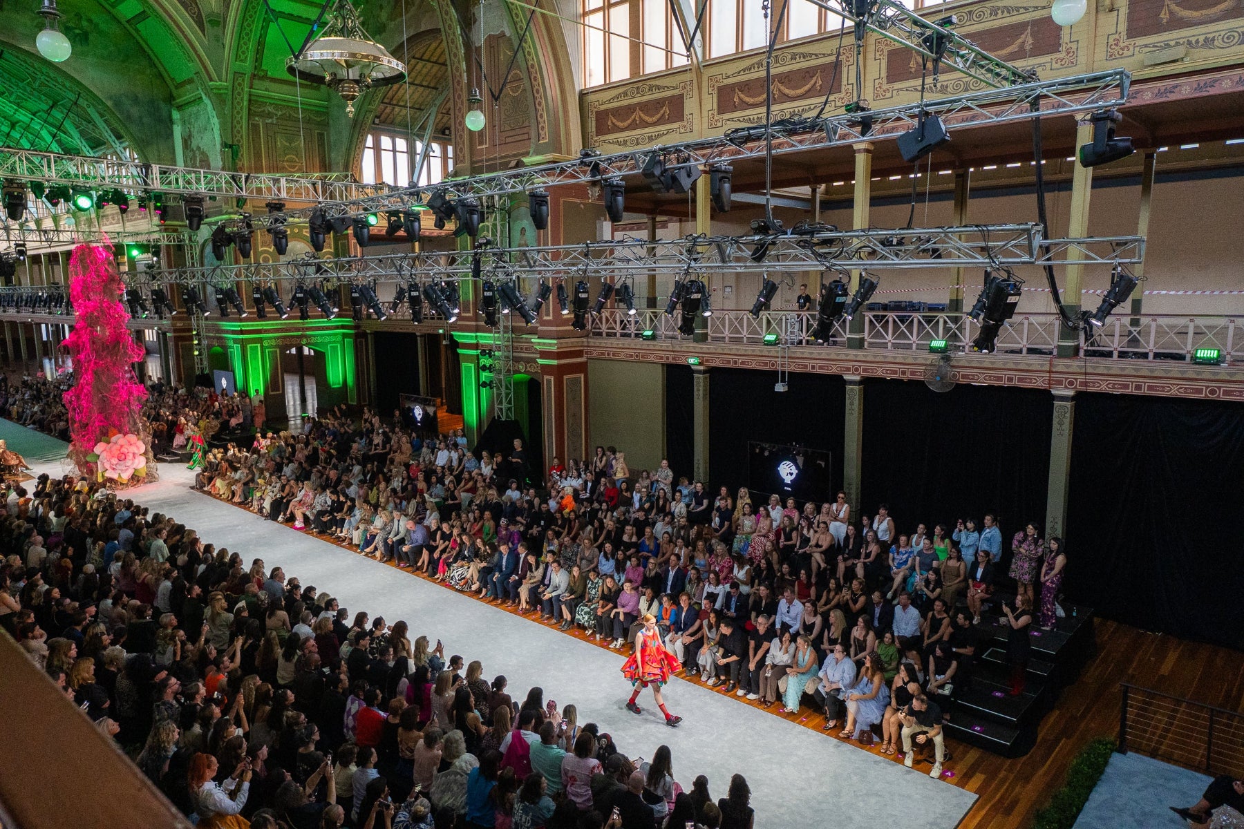 Melbourne Fashion Festival runway and audience at Royal Exhibition Centre Melbourne