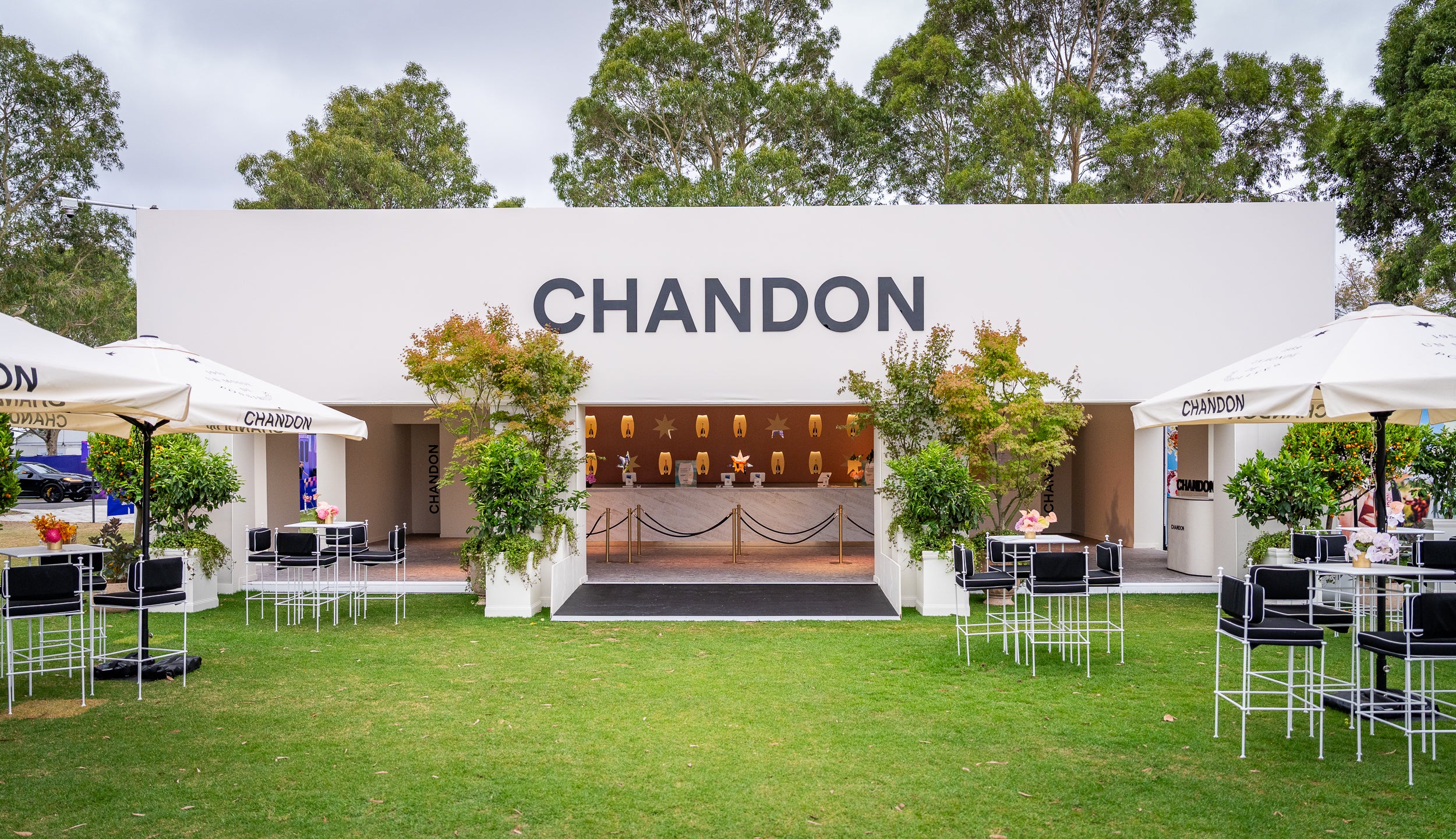 Chandon event space with outdoor seating and greenery