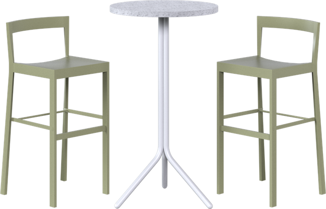 Poseidon - Baxter Bar Table Package - 2 Stools