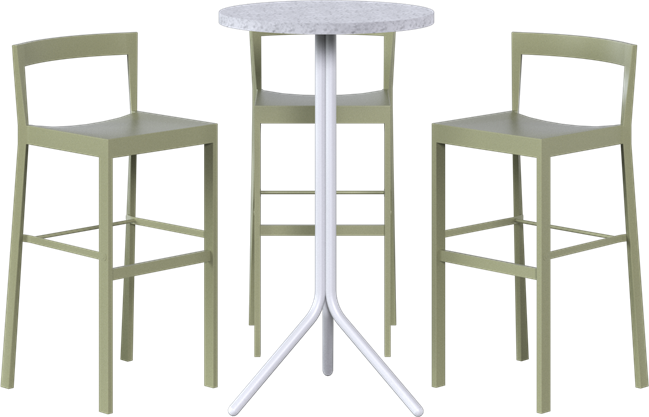 Poseidon - Baxter Bar Table Package - 3 Stools