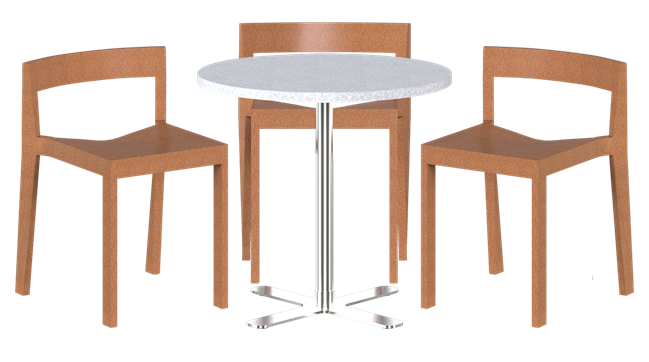 Baxter Cafe Table Package - 3 Chairs