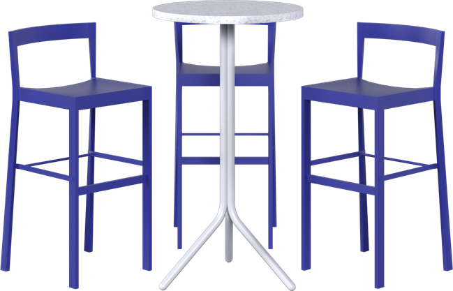 Poseidon - Baxter Bar Table Package - 3 Stools