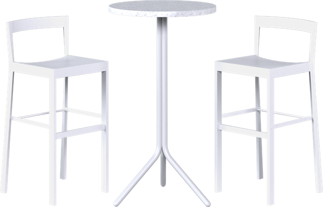 Poseidon - Baxter Bar Table Package - 2 Stools