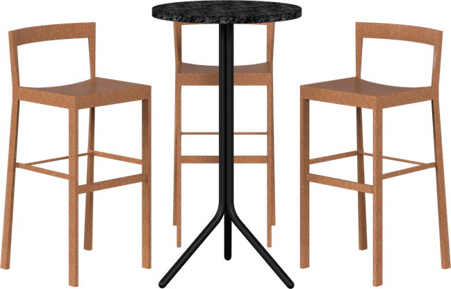Poseidon - Baxter Bar Table Package - 3 Stools