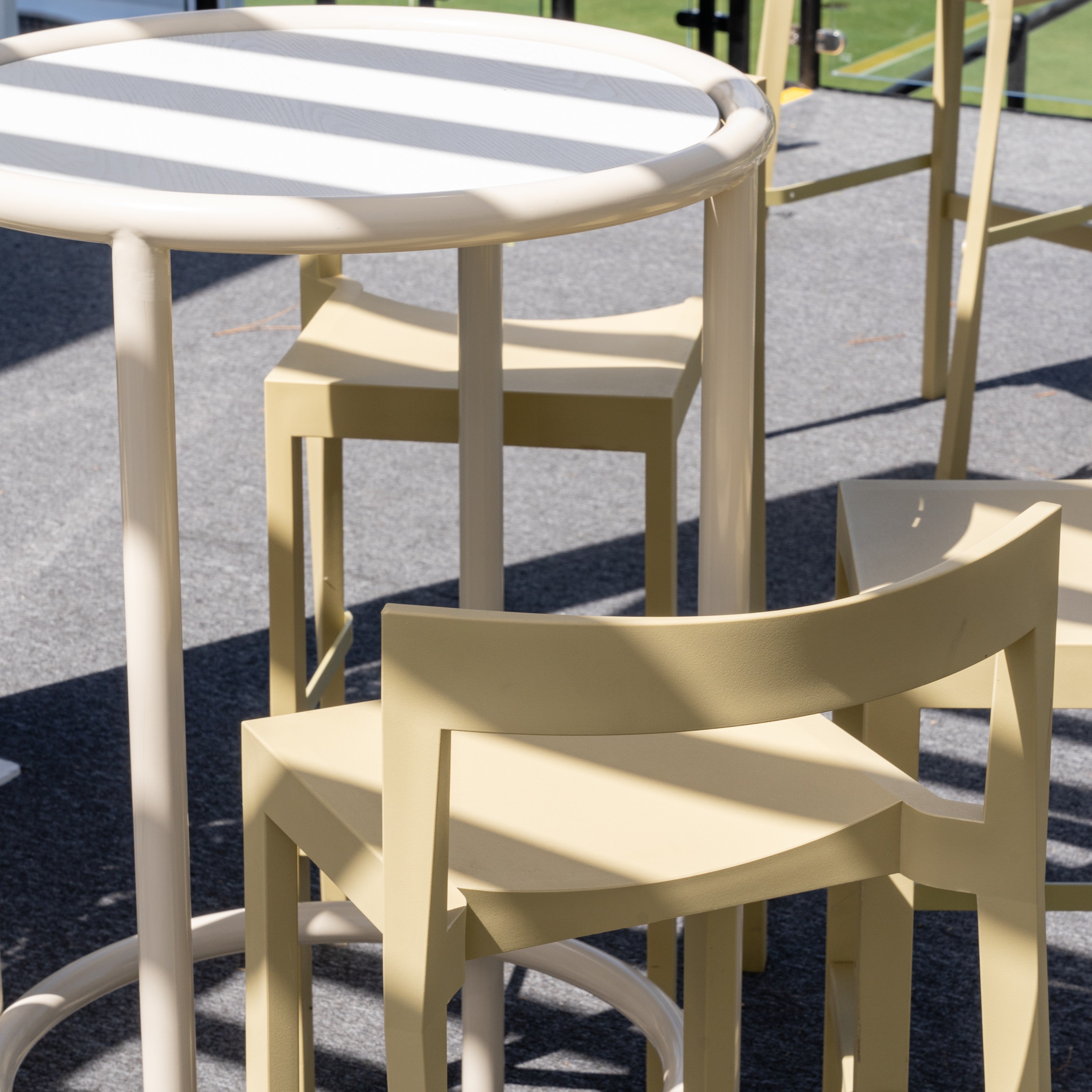 Baxter outdoor chairs and Helix table 