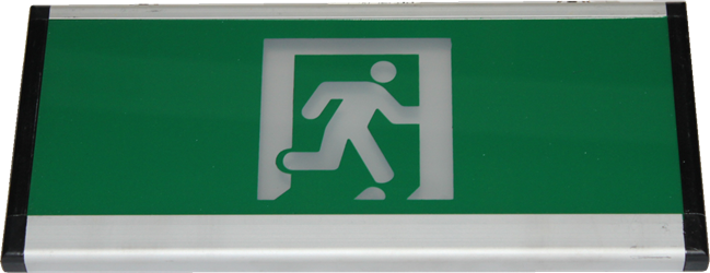 8w Emerg Exit Light - BLACK & GREEN