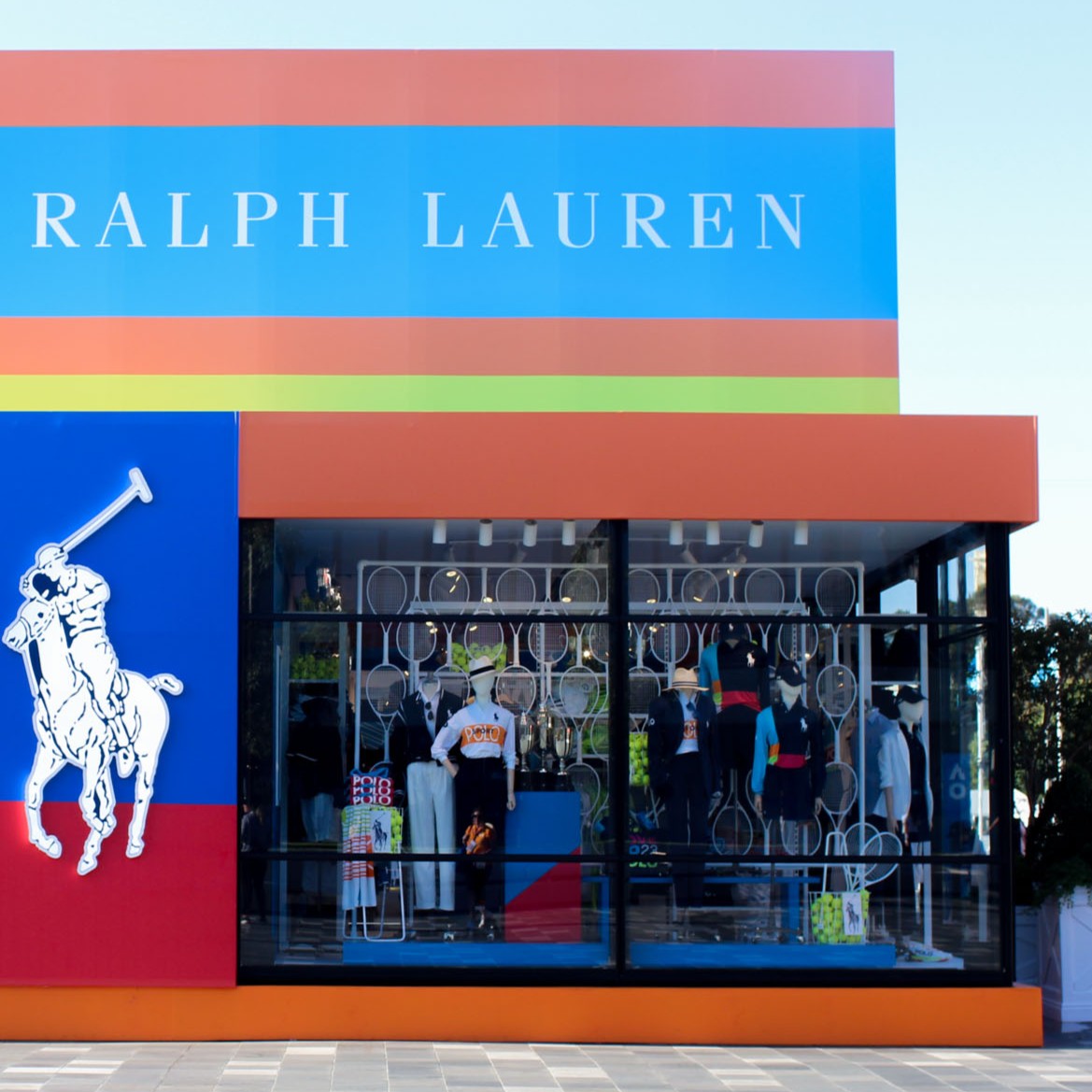 Ralph Lauren marquee front with brand name and logo displayed