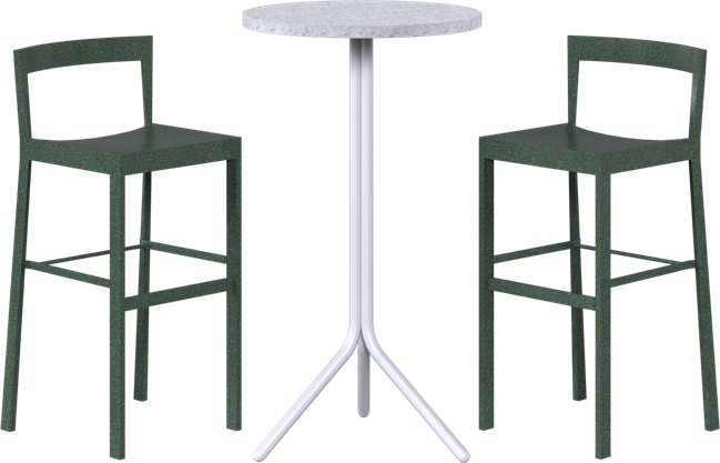 Poseidon - Baxter Bar Table Package - 2 Stools