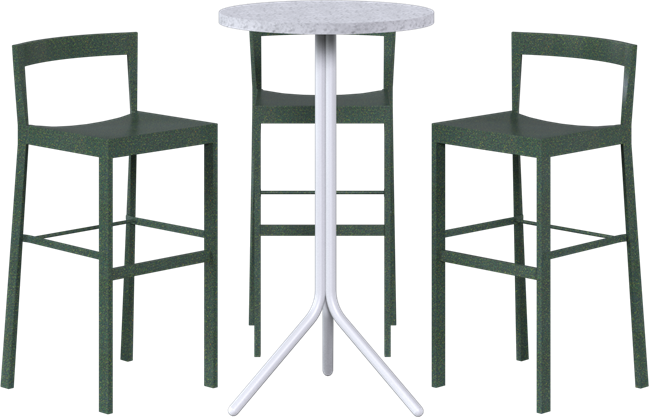 Poseidon - Baxter Bar Table Package - 3 Stools