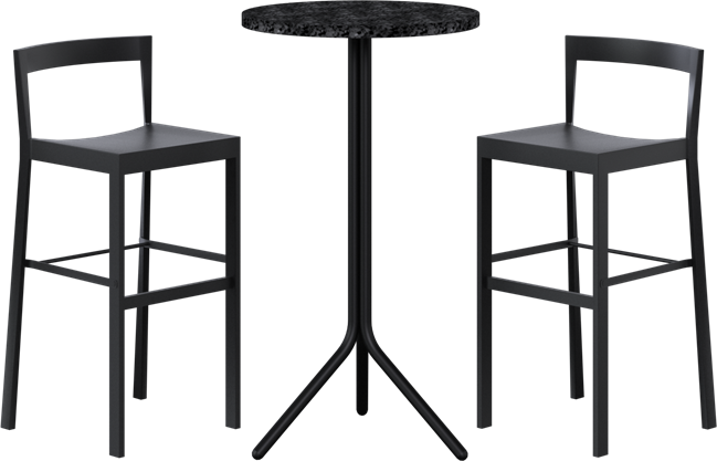 Poseidon - Baxter Bar Table Package - 2 Stools
