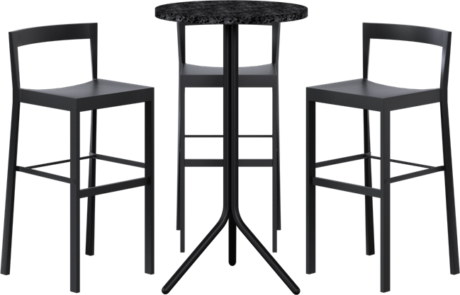 Poseidon - Baxter Bar Table Package - 3 Stools