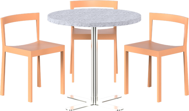 Poseidon - Baxter Cafe Table Package - 3 Chairs