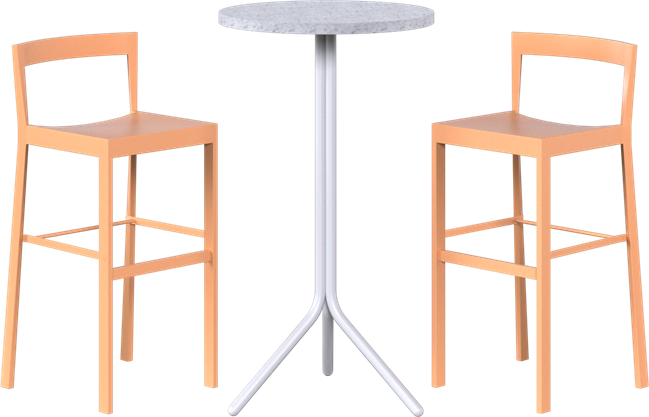 Poseidon - Baxter Bar Table Package - 2 Stools