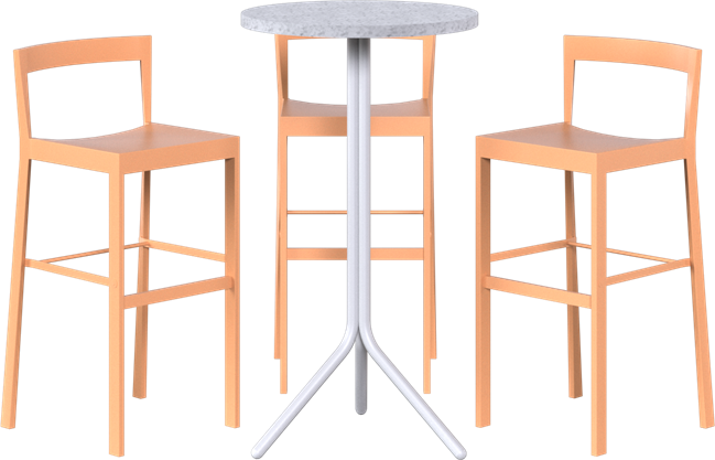 Poseidon - Baxter Bar Table Package - 3 Stools