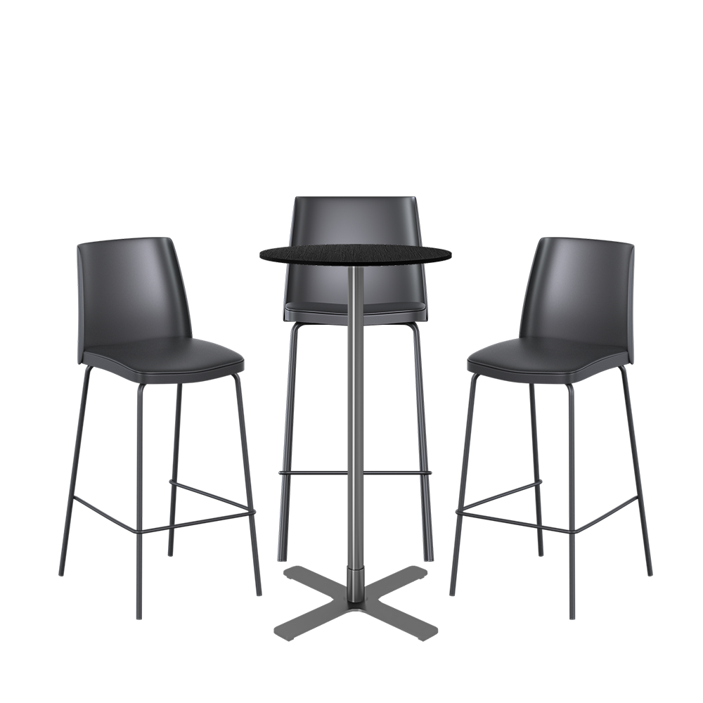 Stainless Plus Bar Table Package - 3 Stools