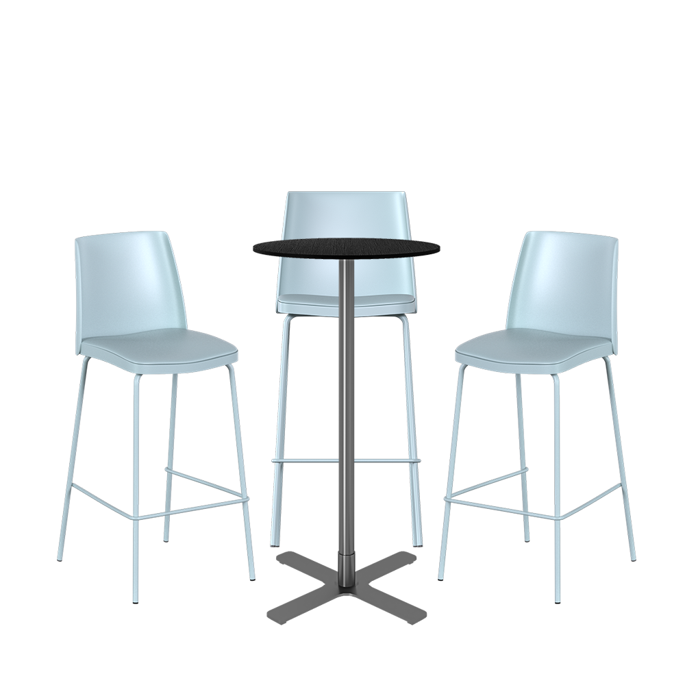 Stainless Plus Bar Table Package - 3 Stools