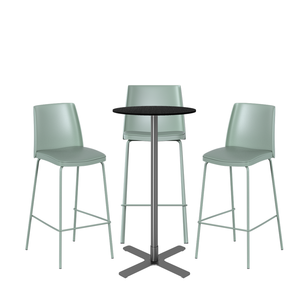 Stainless Plus Bar Table Package - 3 Stools