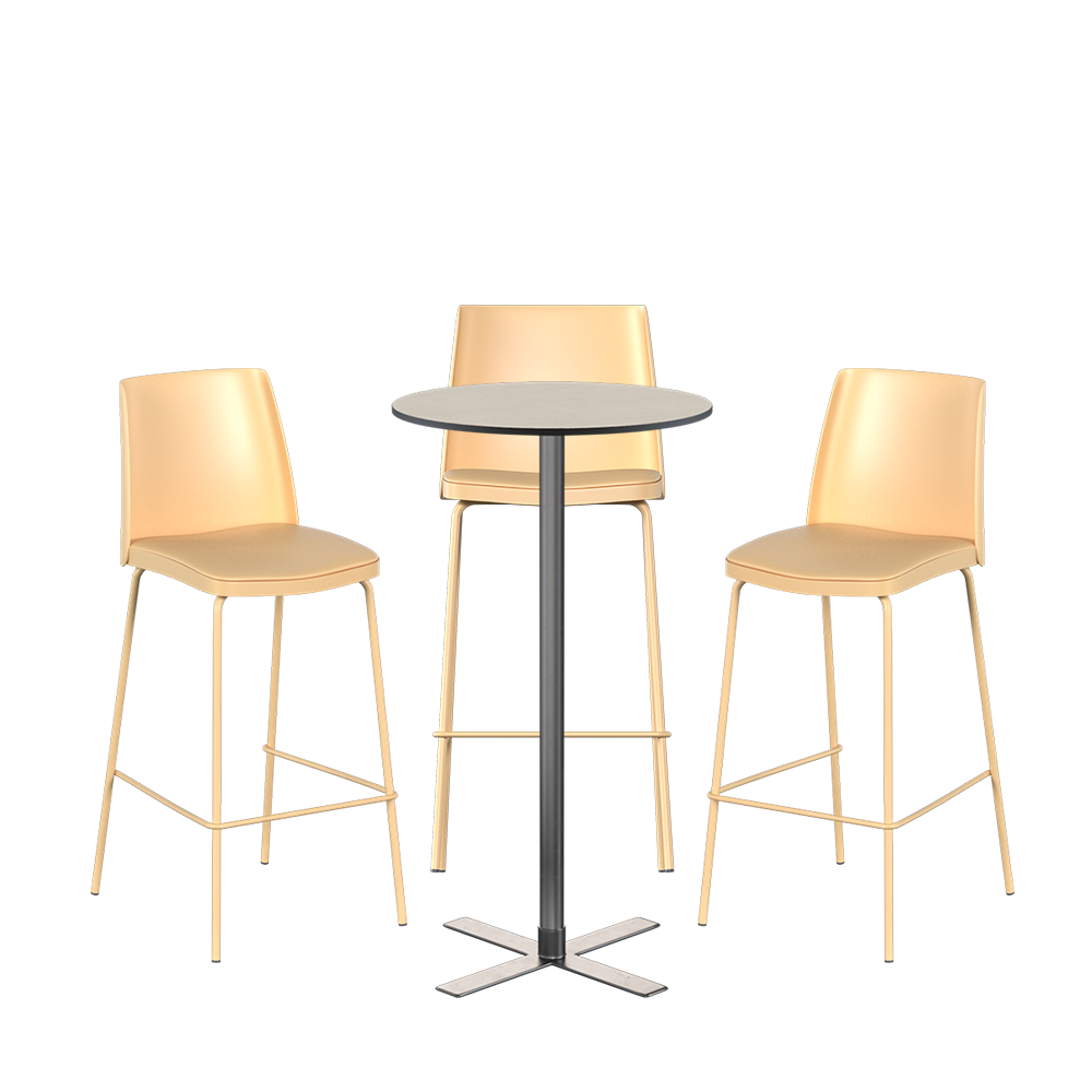 Stainless Plus Bar Table Package - 3 Stools