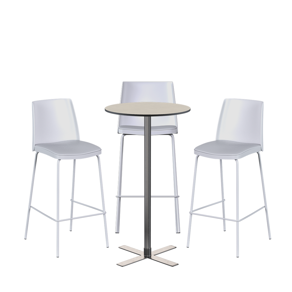 Stainless Plus Bar Table Package - 3 Stools