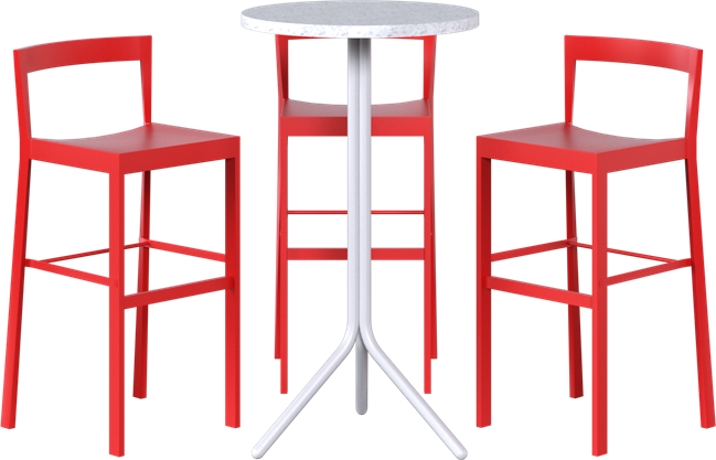 Poseidon - Baxter Bar Table Package - 3 Stools