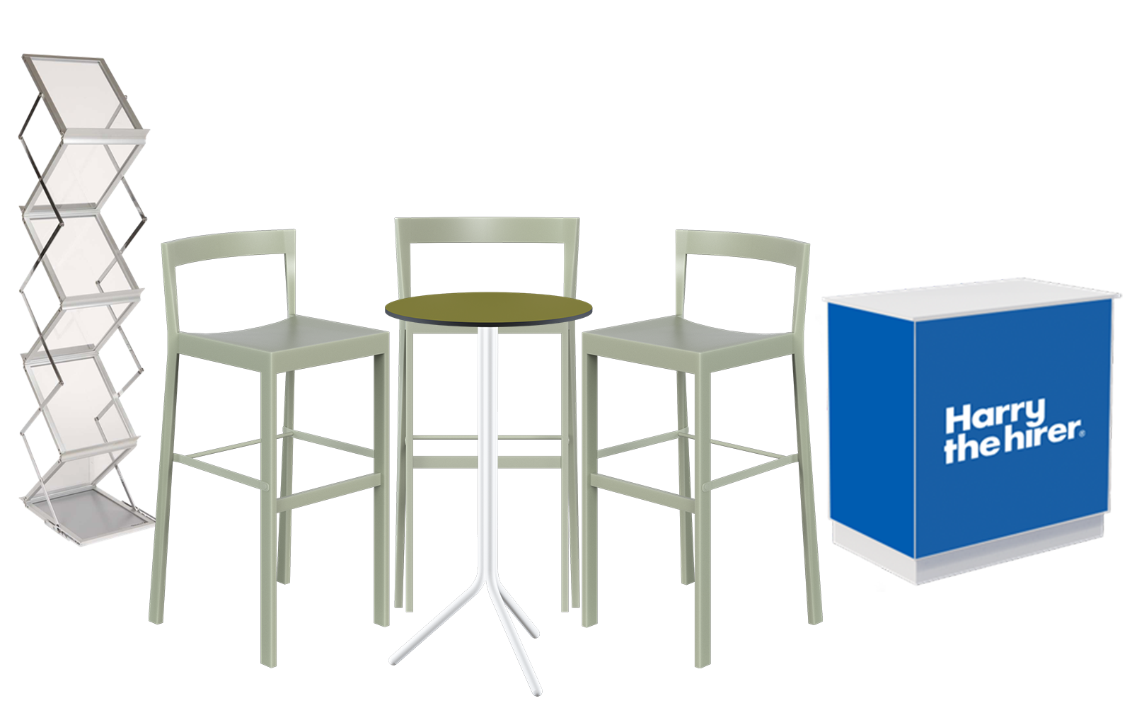 Walk-on Bar Table Package w/ Chameleon Cupboard - Full Signage