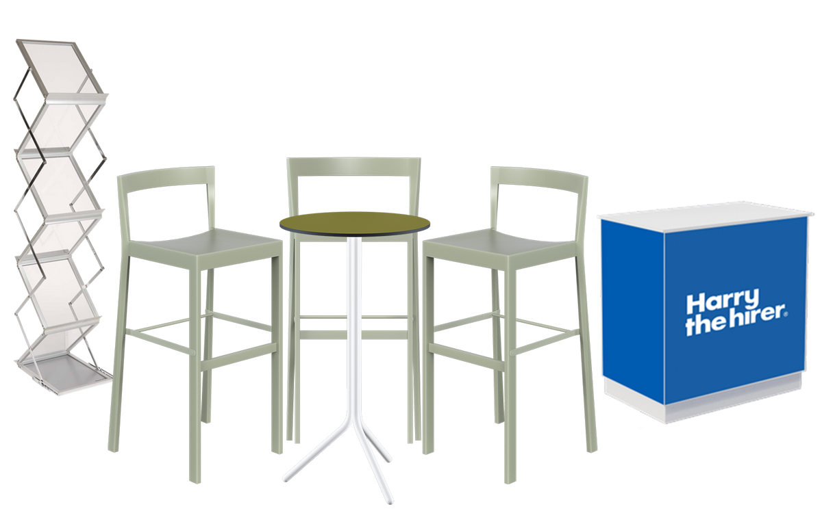 Walk on Bar Table Package - Chameleon Cupboard with Signage print