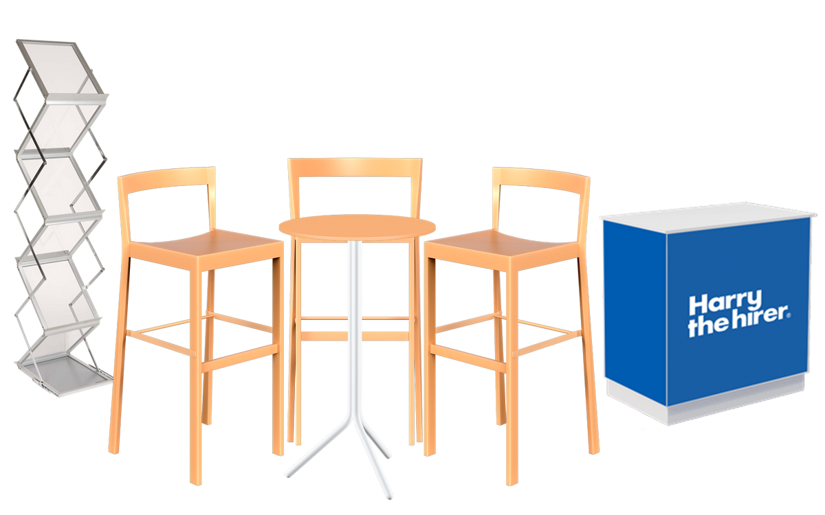 Walk on Bar Table Package - Chameleon Cupboard with Signage print