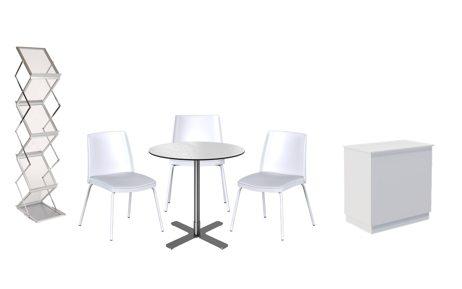 Walk-on Stainless Plus Cafe Table Package w/ Chameleon Cupboard