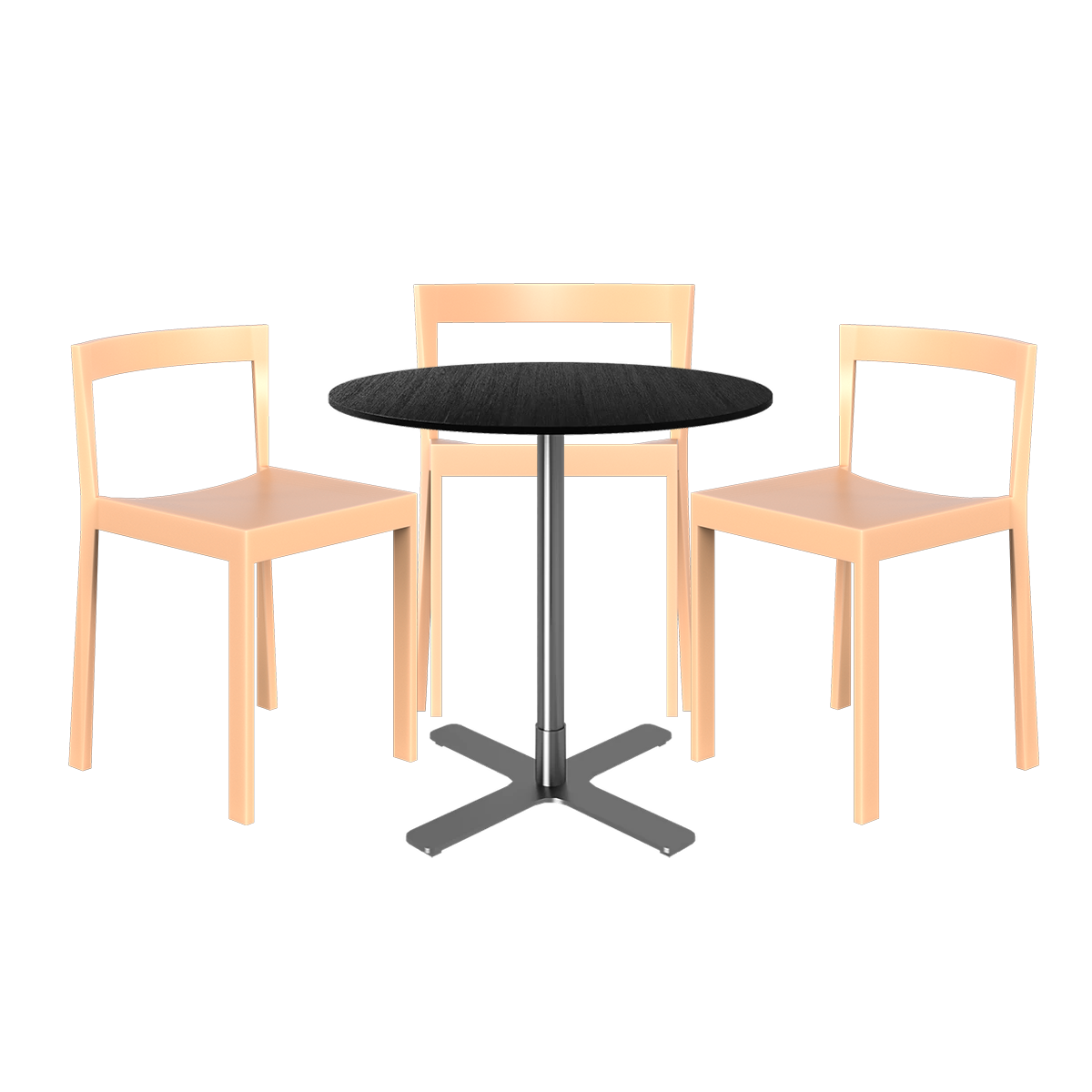 Baxter Cafe Table Package - 3 Chairs