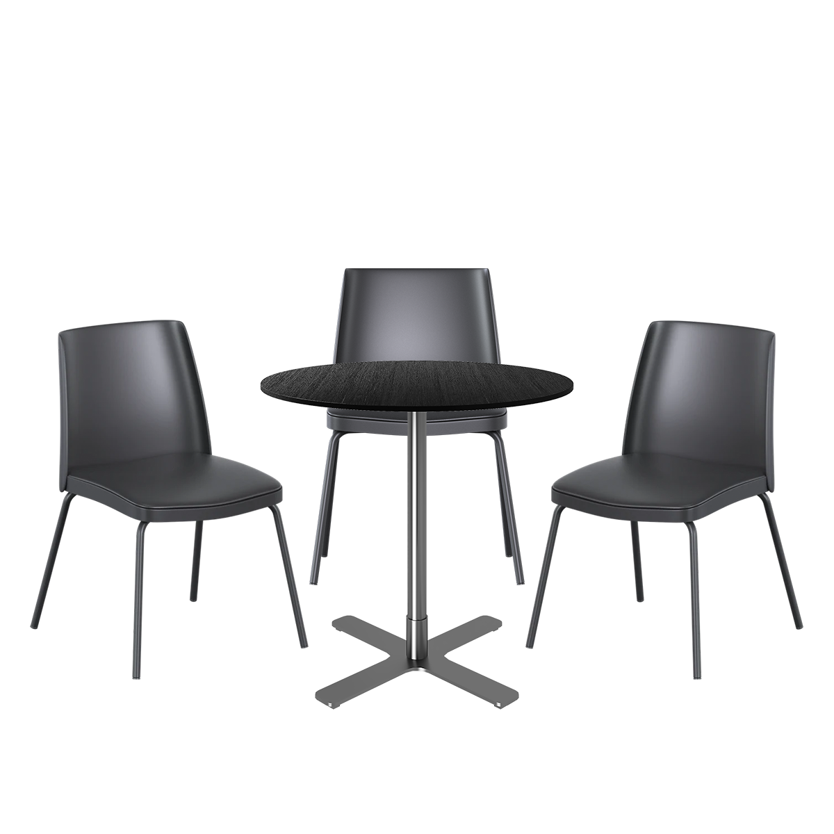 Stainless Plus Cafe Table Package - 3 Chairs
