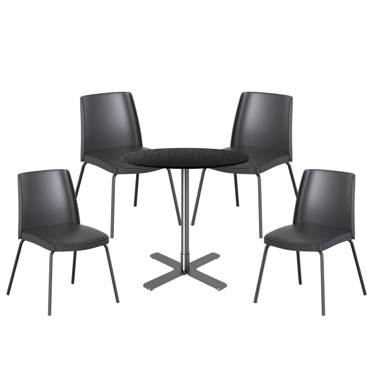 Stainless Plus Cafe Table Package - 4 Chairs