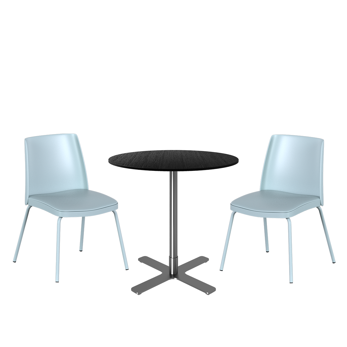 Stainless Plus Cafe Table Package - 2 Chairs