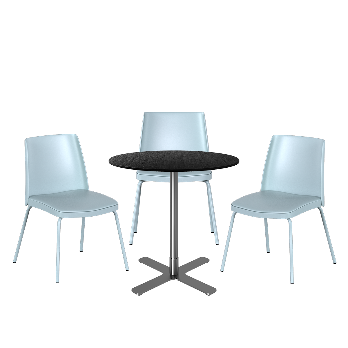 Stainless Plus Cafe Table Package - 3 Chairs