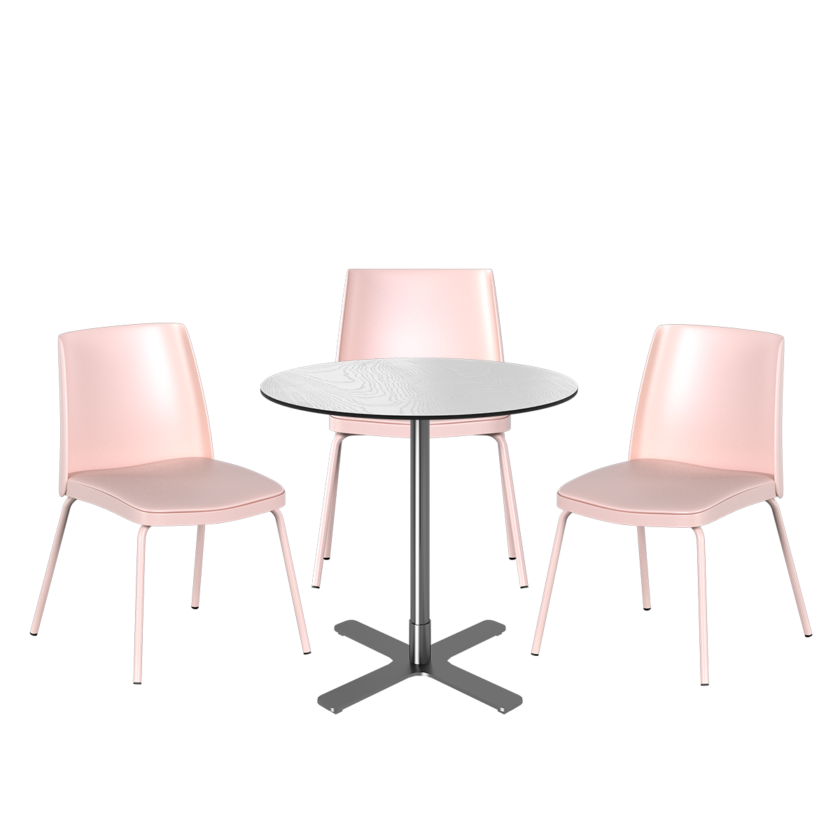 Stainless Plus Cafe Table Package - 3 Chairs