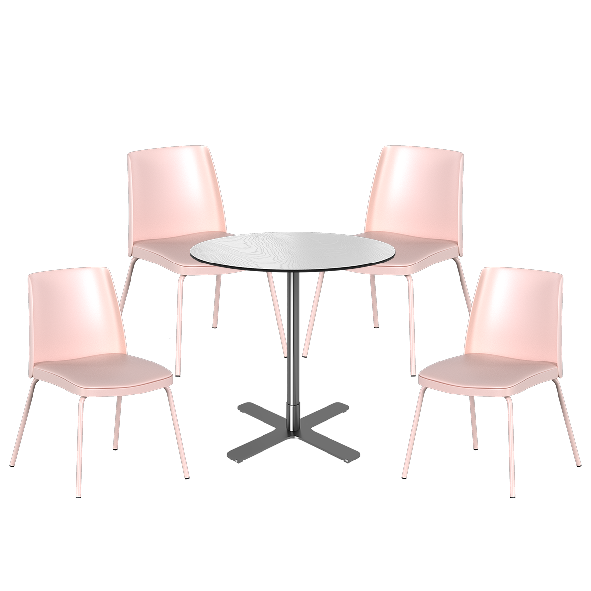 Stainless Plus Cafe Table Package - 4 Chairs