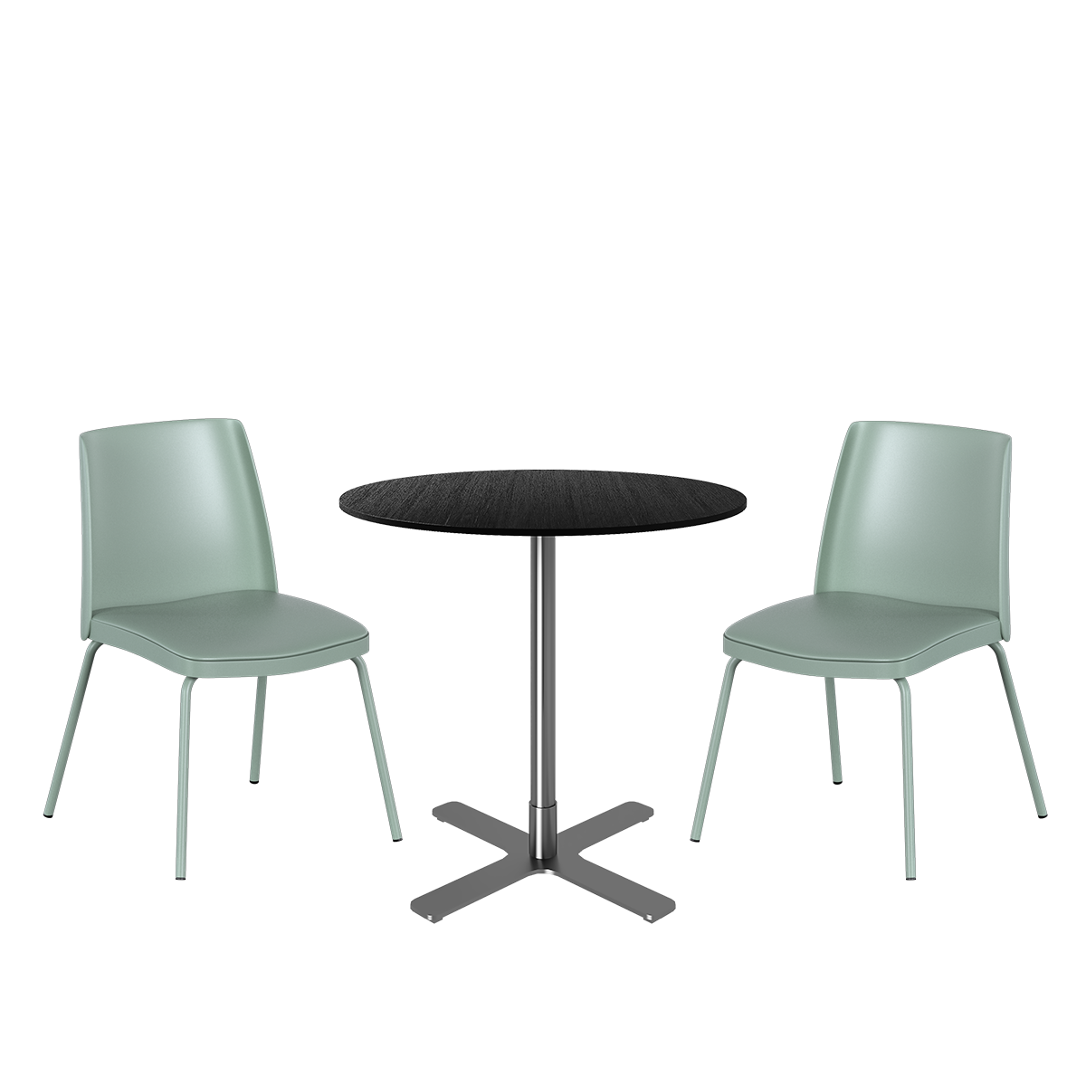 Stainless Plus Cafe Table Package - 2 Chairs